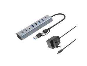 HUB USB CONCEPTRONIC HUBBIES20GP 3.0 7 PUERTOS USB-C ALIMENTADOR