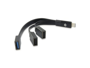 HUB USB 3.1 Tipo C CONCEPTRONIC HUBBIES - 1 Puerto USB 3.0 + 2 Puertos USB 2.0 Negro