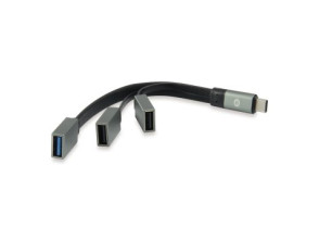 HUB USB-C Conceptronic HUBBIES - 1 Puerto USB 3.0 + 2 Puertos USB 2.0 - Color Gris