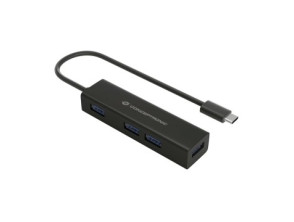 HUB USB-C 3.0 Conceptronic 4 Puertos USB 3.0 Negro Aluminio
