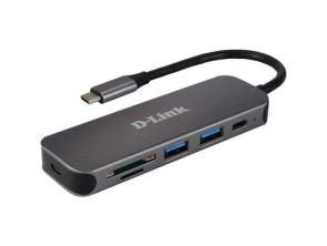 Hub USB-C D-Link DUB-2325 con 2xUSB3.0, 1xUSB-C y 1xLector de Tarjetas