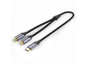 CONVERSOR USB-C/M A 2x RCA/H 1.5 GRIS VENTION - Cable de audio con conector USB-C a 2x RCA/H 1.5 gris de Vention