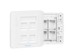 Añadir a la cesta PLACA DE PARED VENTION BLANCA RJ45 4 PUERTOS TIPO 86 PLACA DE PARED VENTION BLANCA RJ45 4 PUERTOS TIPO 86