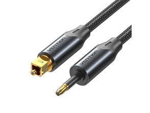Cable de Audio Fibra Óptica Trenzado 1.5m Negro Vention