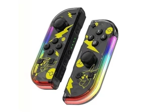 Mandos Nintendo Switch Transparente/Amarillo con RGB