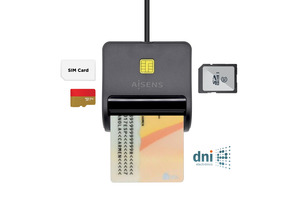 Añadir a la cesta Lector DNI-E y Tarjetas Aisens ASCR-SN04CSD-BK USB-C Negro Lector DNI-E y Tarjetas Aisens ASCR-SN04CSD-BK USB-C Negro