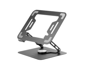 SOPORTE DE PORTATIL GIRATORIO PLEGABLE MARS GAMING MARSN ACERO NEGRO HASTA 17"