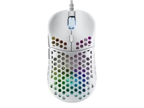 Mouse Mars Gaming RGB MM55W Hive White 12800dpi A825PRO Switch Huano Superficie Perforada