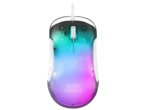 Ratón Mars Gaming MMGLOWW Blanco USB RGB 12800 DPI - Para Gamers