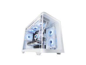 "CAJA GAMING MARS MCFUSIONM MICROATX CRISTAL CURVADO BLANCO 445mm GPU 1x3.5 2x2.5"