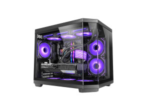 CAJA MICROATX MARS GAMING MC3TCOREM TRIPLE CRISTAL TEMPLADO GPU 415mm 2x3.5 3x2.5 NEGRO