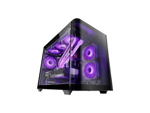 CAJA GAMING MARS MCFUSIONM MICROATX NEGRO CRISTAL CURVADO GPU 445mm 1x3.5 2x2.5