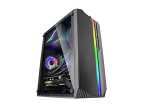 CAJA MICROATX MARS GAMING MC-S1 GAMING BLACK CON FRONTAL ARGB, VENTILADOR TRASERO FRGB Y VENTANA LATERAL