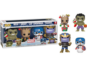 FUNKO POP! MARVEL HAPPY HOLIDAYS PACK 4 (HULK/GROOT/CAP SNOWMAN/THANOS)