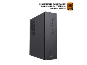 CAJA COOLBOX T370-BZ SLIM MICROATX - GPU 251max 2x2.5" LOW PROFILE + FUENTE 300SBZ 80+ BRONZE
