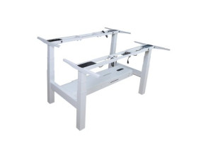 Mesa Gaming Eléctrica Doble Ergonómica Altura Regulable - Blanco