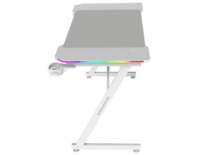 MESA MARS GAMING MGDX120RGBW - Mesa de Fibra de Carbono con RGB - Chasis de Acero y Gestión de Cables - Blanco