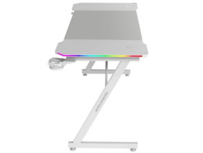 MESA MARS GAMING MGDX140RGBW - Fibra de Carbono RGB - Chasis de Acero - Blanco