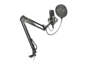 MICRÓFONO TRUST GXT 252+ EMITA PC PATRON CARDIOIDE CON BRAZO SOPORTE Y ESTUCHE FILTRO