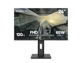 Monitor Nilox NXM24REG12065 FHD 24" USB-C HDMI DP 120Hz 4ms 250cd/m² 65W VESA 100x100 regulable