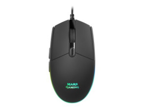 Mouse Mars Gaming RGB MMG Black 3200 DPI - 6 Botones Iluminación Flow Switches Huano
