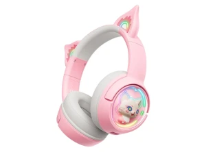 ONIKUMA B5 RGB Rosa - Auriculares Onikuma de diseño llamativo y sonido envolvente