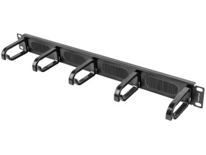 PANEL PASACABLES DE 19" 5 ANILLAS TIPO B 1U NEGRO