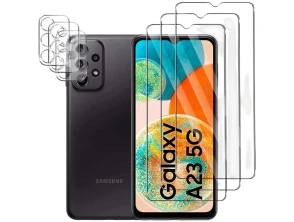 Pack Accesorios Samsung Galaxy A23 5G A236 - 3 Protectores de Pantalla + 3 de Cámara