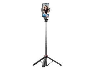 Palo Selfie C13D con Led y Trípode Extensible para Móviles y Cámaras - Mando Inalámbrico Negro