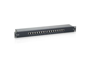 Patch Panel 16 Puertos Categoría 6 Apantallado Negro - Equip