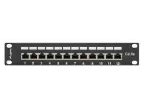 Patch Panel Lanberg 12 Puertos 1u 10" Cat.5e Blindado Negro