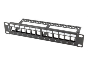 PATCH PANEL LANBERG 12 PUERTOS 1U RACK 19-ORGANIZADOR MODULOS KEYSTONE NEGRO