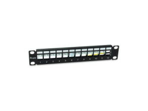 Patch Panel Vacío Cat.6 Apantallado 12 Puertos Keystone 1U RAL9005 - Equip