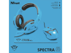 TRUST SPECTRA GAMING BUNDLE NEON BLUE GXT790-SB (AURICULAR/RATON/ALFOMBRILLA)