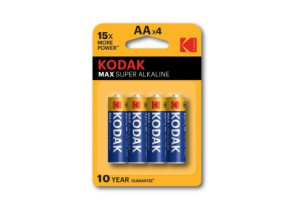 PILAS AA KODAK SUPER ALCALINA MAX LR6 2800 mAh - PACK 4 UNIDADES (ecotasas incluidas)