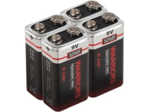 PILAS ALCALINAS WARRIORS 6LR61 - PACK DE 4 PILAS