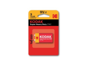 Pilas 9V Kodak Extra Heavy Duty Zinc 1 Unidad 250 mAh 1.5V