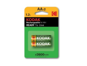 PILAS RECARGABLES KODAK AA NiMH LR6 2600mAh - PACK 2 UNIDADES 1.2V