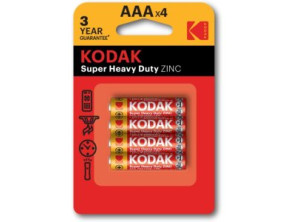 PILAS AAA KODAK LR3 ZINC 1.5V 450mAh 4 UNIDADES - Pack Extra Heavy Duty