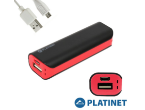 PLATINET POWER BANK 4400mAh 5V 1A+LINT.NEG-ROJO
