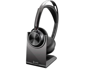 Auriculares inalámbricos PolyVoyager Focus 2 con adaptador USB-C y Soporte de carga