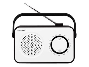 RADIO VINTAGE Aiwa R-190BW con Altavoz AM/FM 4" y Jack 3.5mm - Diseño Soft Touch en Stylish Color