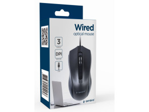 Ratón Gaming - GEMBIRD MUS-3B-01, Óptico, 1000 ppp, 10