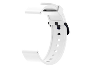 Correa Universal Silicona Gum 20mm para Smartwatch Xiaomi/Amazfit/Samsung/Huawei/Realme/Ticwatch - Blanco