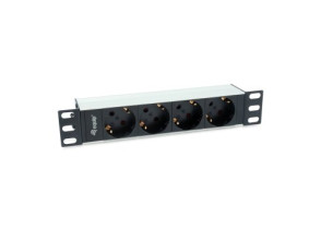 Regleta de Alimentación para Rack 10" 1U Aluminio - 4 Tomas Schuko Euro - Cable 1.5m