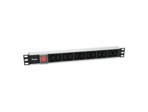Añadir a la cesta Toma de corriente de aluminio para rack 19" 1U con 12 tomas IEC C13 y interruptor - Cable de 1.8m Toma de corriente de aluminio para rack 19" 1U con 12 tomas IEC C13 y interruptor - Cable de 1.8m
