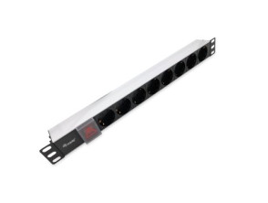Regleta de alimentación para Rack 19" 1U de aluminio con interruptor y 8 tomas - Marca EQUIP