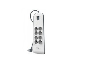 Regleta de Alimentación Belkin BSV804VF2M-V2 Blanco con 8 Tomas y Protección USB-A