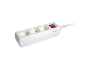 Regleta de alimentación Equip con 3 tomas, cable de red de 1.5 metros y botón de apagado/encendido