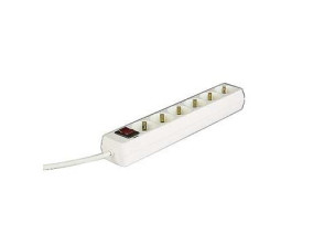 REGLETA HAMA DE ALIMENTACIÓN CON INTERRUPTOR, 6 TOMAS, 1,4m - COLOR BLANCA